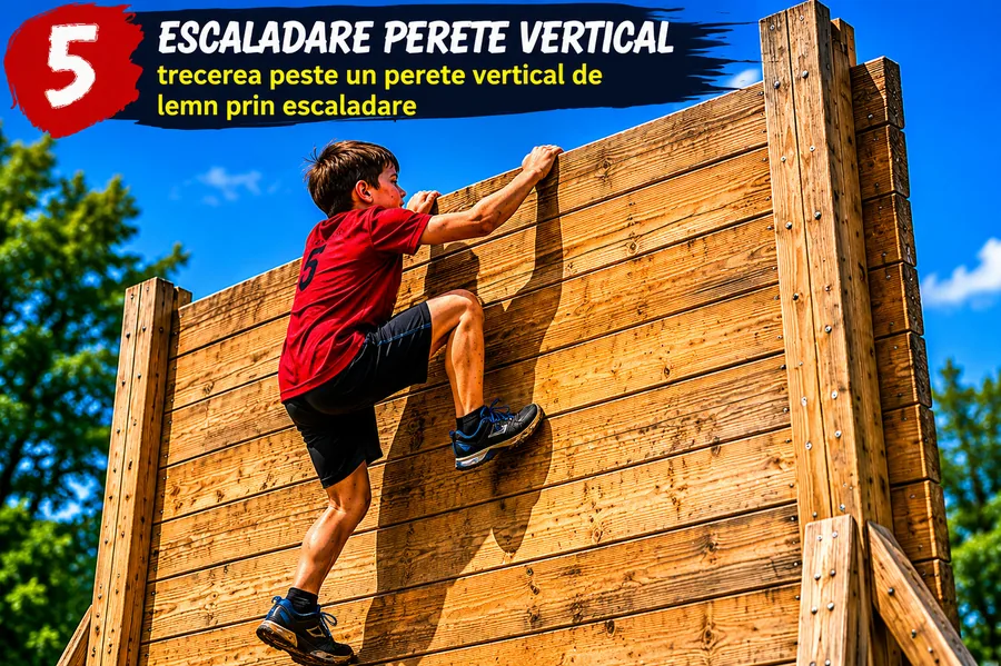 Obstacolul 5 — Perete vertical: escaladarea lui